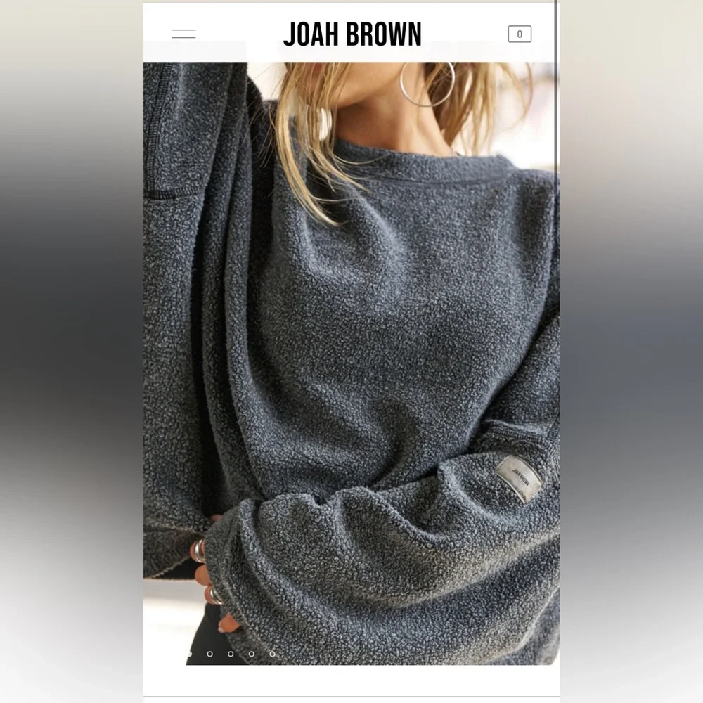 Joah Brown Sherpa pullover - Picture 2 of 10